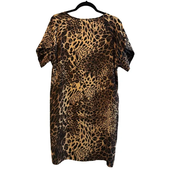 KLD Made in USA Leopard Print Dress Womens‎ Large Pockets Animal Print - Image 3