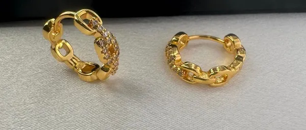 17mm Small Hoop Earrings for Women Yellow Gold Color - Image 2