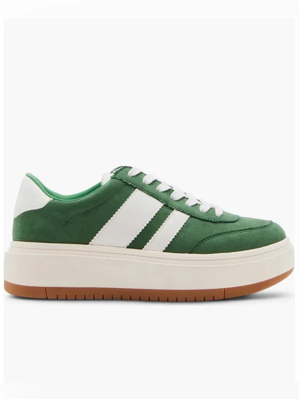 Madden Girl Y2K Navida Sneaker Green Platform White Strip Sneakers Size 9 - Image 3