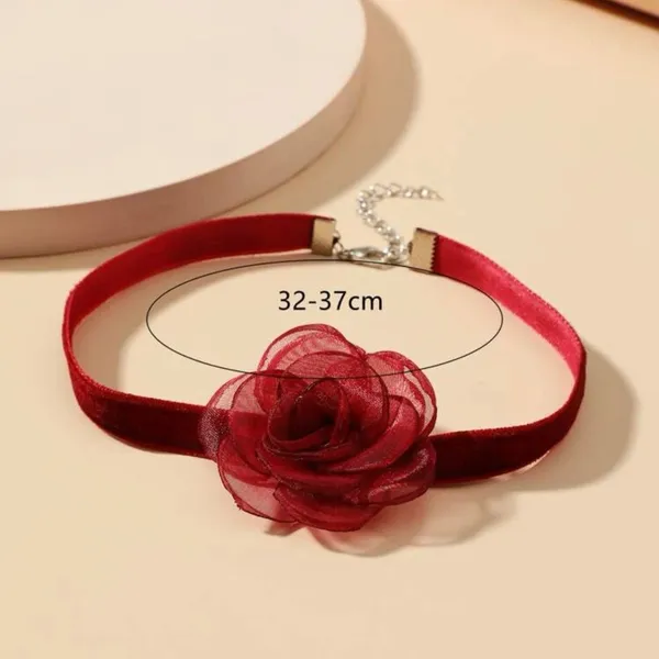 Flower Decor Choker Red - Image 7