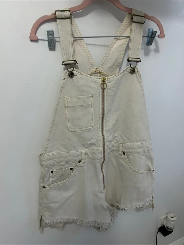 We The Free Sun-kissed Denim Short Overalls - Image 5