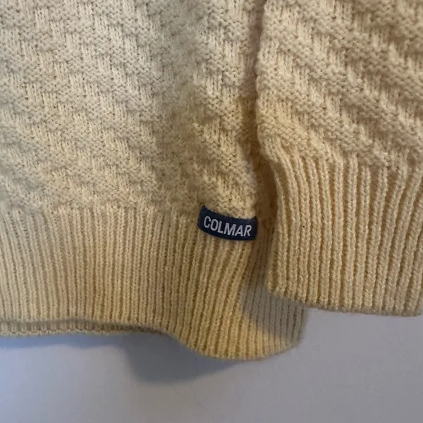 Vintage Colmar Yellow Knit Wool/Acrylic Long Sleeve Sweater - Image 3