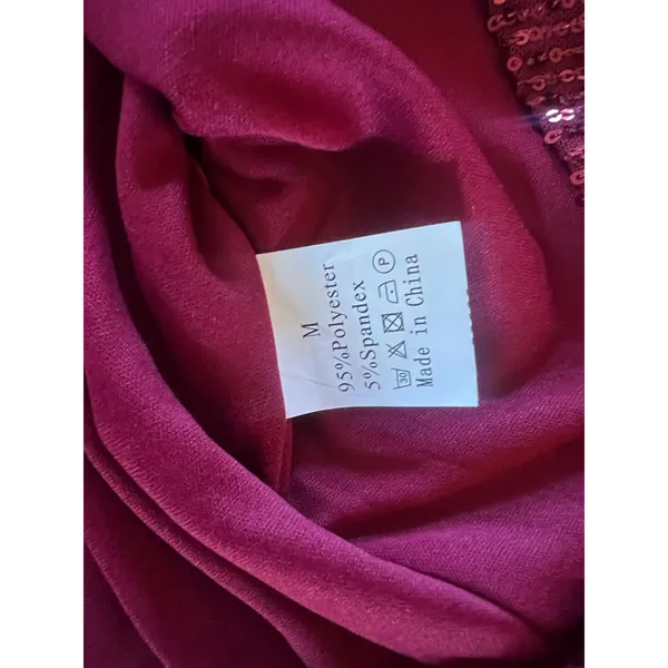 Burgundy Sparkly Sequin Cami Party Night Out Top | Women’s Medium - Image 5