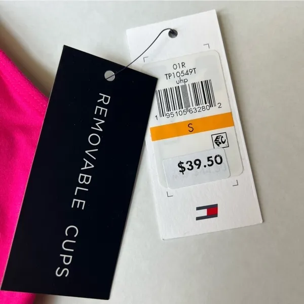 Nwt Tommy Hilfiger sport magenta strappy cross back sport bra size small - Image 3