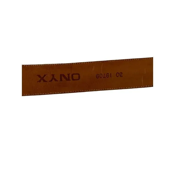 Brighton Onyx brown leather belt western silver buckle women's - Image 5
