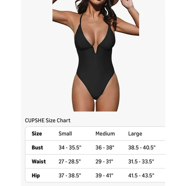 CUPSHE Women Large Swimsuit 1-Piece Bathing Suit‎ Deep V Neck Crisscross - Image 7