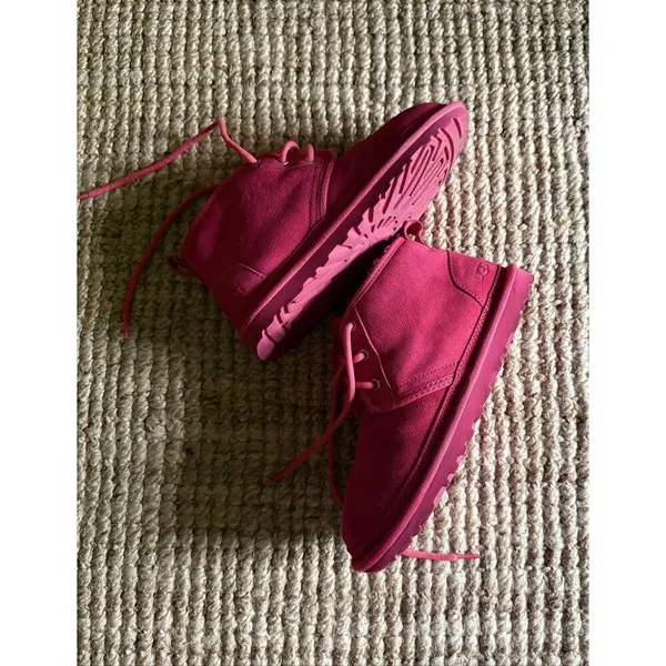 UGG Pink Neumel Boots Women’s Size 7 Shearling Lined Suede - Image 5