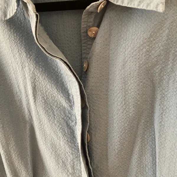 Orvis Vintage 1980s House Dress Maxi Long Button Down Blue Size 14 Casual EUC - Image 9