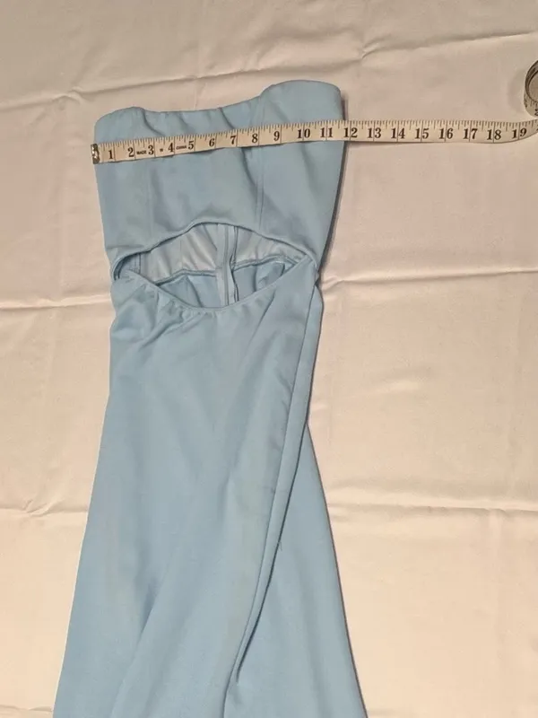 Lucy‎ in the Sky Light Blue Strapless Maxi Dress - Size S - NEW Without Tags. - Image 6