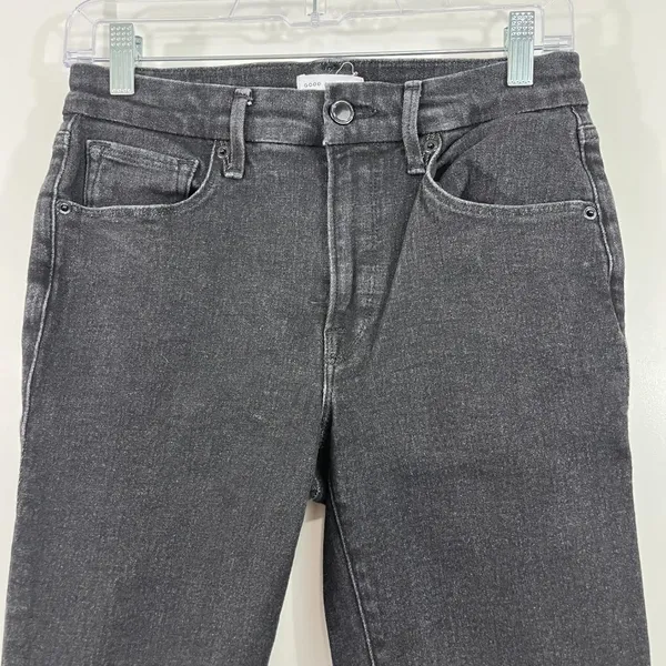 Good American Size 27 Black Good Legs Raw Hem Skinny Jeans - Image 2