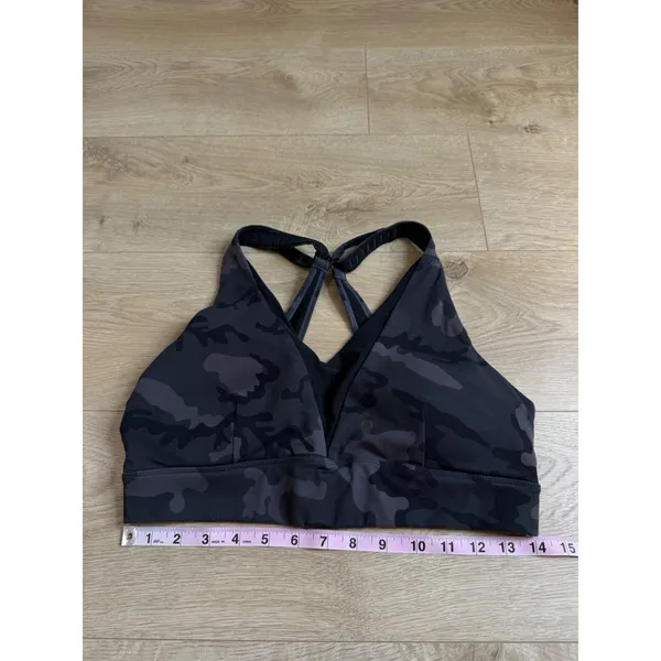 Zyia Active Camo adjustable mesh sports bra gray black padded size L - Image 4
