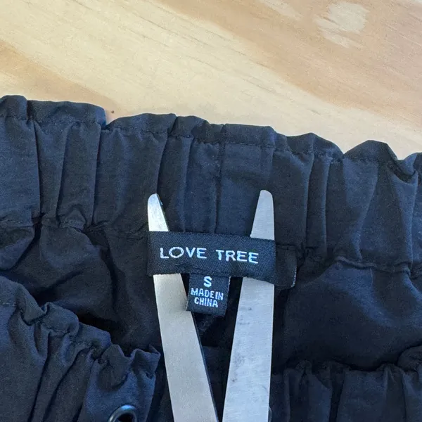 Love Tree Nylon Parachute Cargo Utility Pants Streetwear Gorpcore Small Black - Image 7