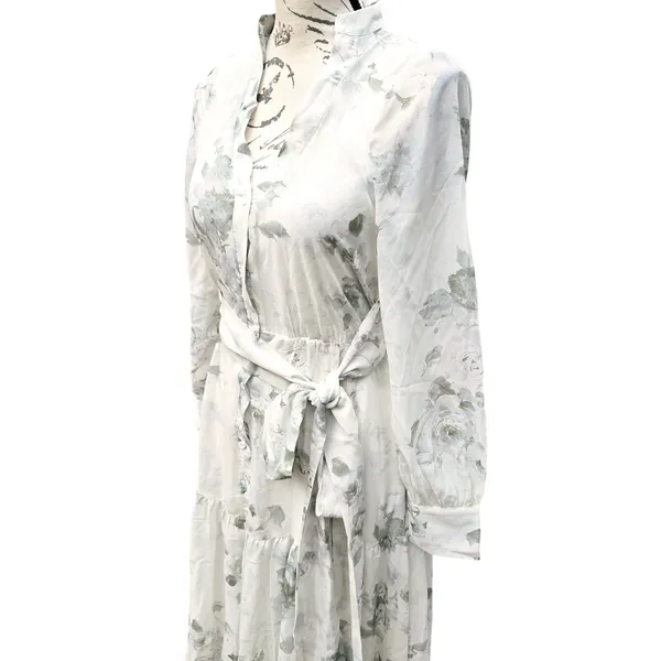 Baltic Born NWOT Lizette Floral Maxi Dress‎ White Dage Print Long Sleeve XS - Image 5