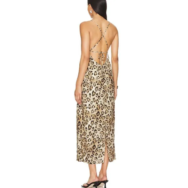 New. PQ leopard midi dress/coverup. XS/S. Retails 154 - Image 6