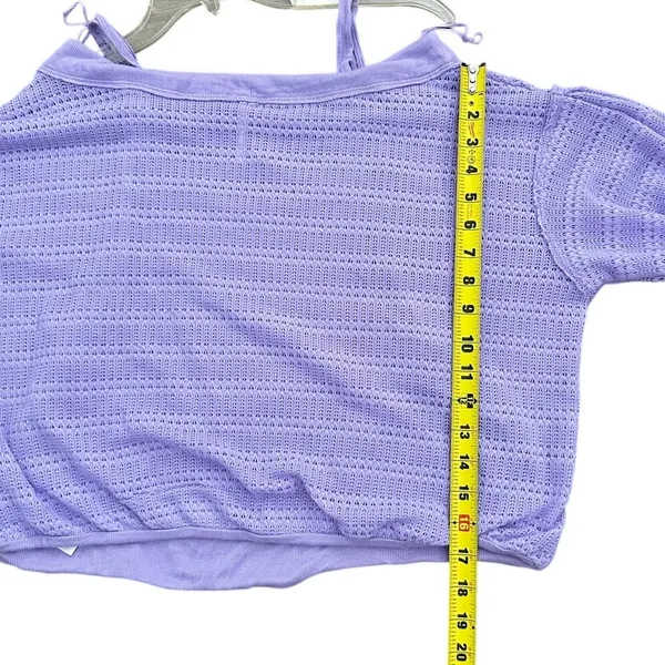 FREE PEOPLE Lilac Sistine Hacci Sweater TOP off shoulder size medium - Image 6
