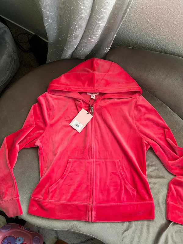 Size L Juicy Couture Y2K Velour Bling Matching Shorts Set Watermelon pink - Image 6