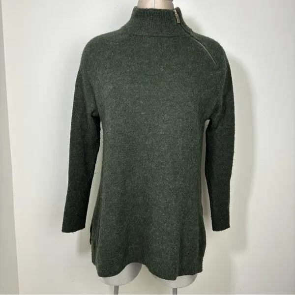 Vineyard Vines Sweater Alpaca Blend Pullover Zipper Neck Poncho Size Medium - Image 9