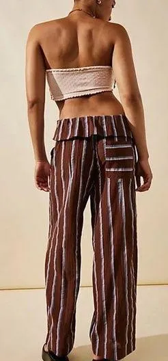 Free People come to play striped wide leg cropped pants - Image 2