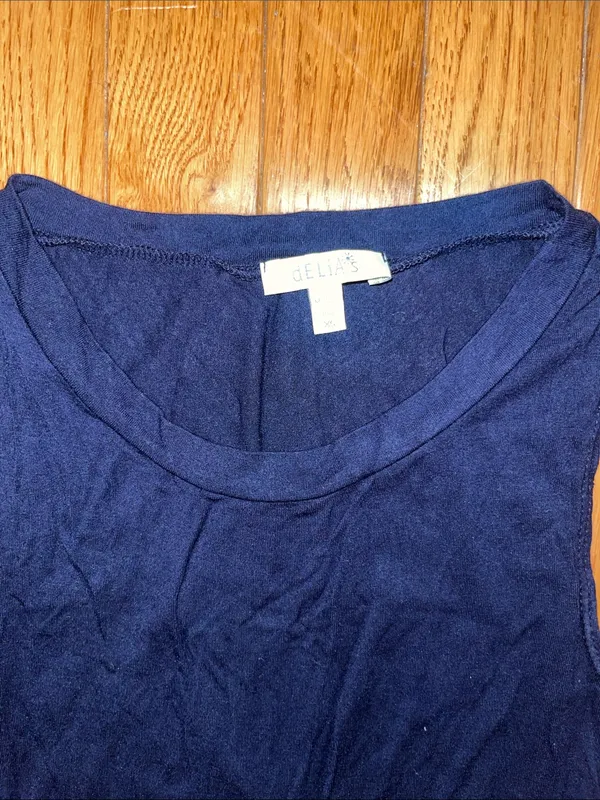 Sleeveless Navy Fit-and-Flare Dress - Image 2