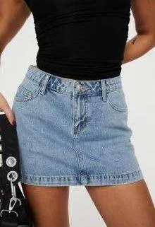 Princess Polly Lightwash Denim Skirt - Image 3