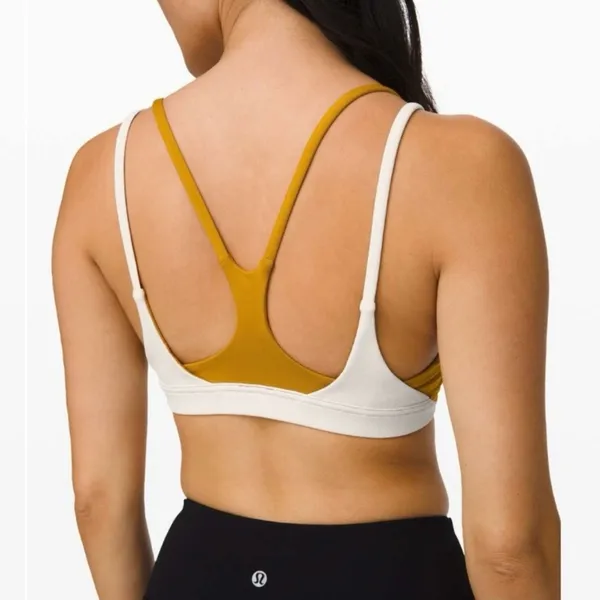 LULULEMON‎ New Ambition Sports Bra Fools Gold / Light Ivory Size 4 - Image 4