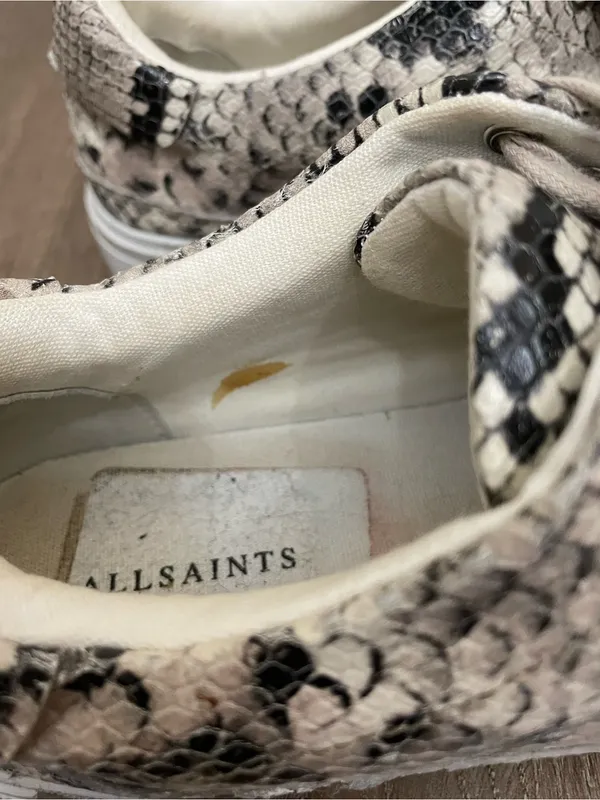 All Saints Trish Sneakers Python Snake Size 9 Animal Print Lace Up Shoes - Image 12