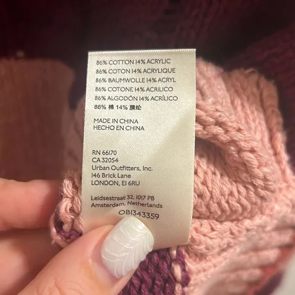 ✨Free People Pembrook Sz Medium Sweater in Moody Pink Combo Striped Cotton✨ - Image 12