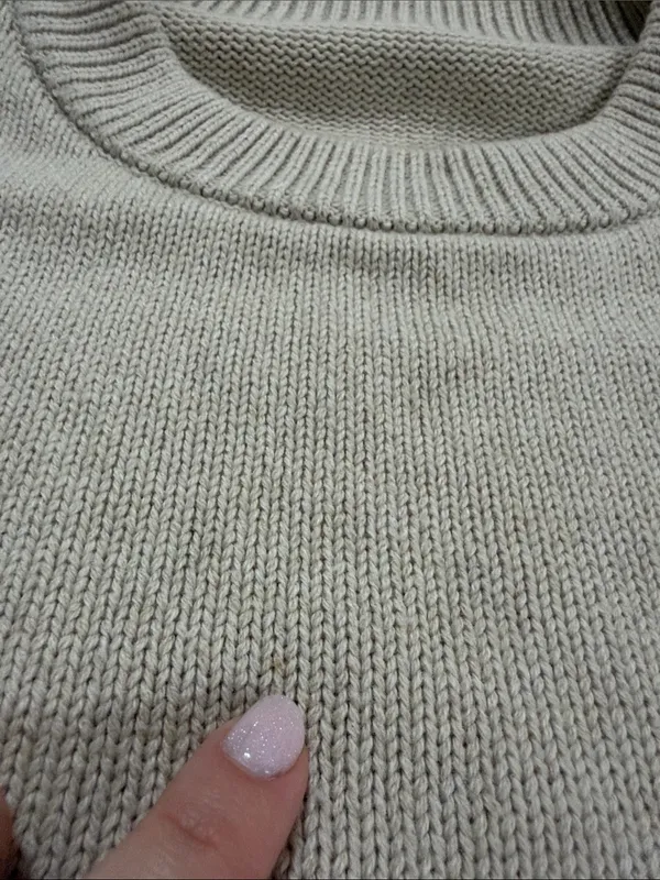 Jenni Kayne Tan Cotton Cashmere Crewneck Sweater Sz L - Image 2