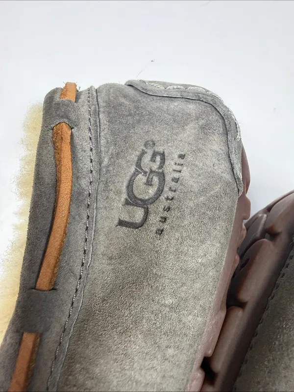 Ugg Women’s Dakota Fur-Lined Moccasin Slip-on Slippers in Gray S-580 Sz 8 - Image 4