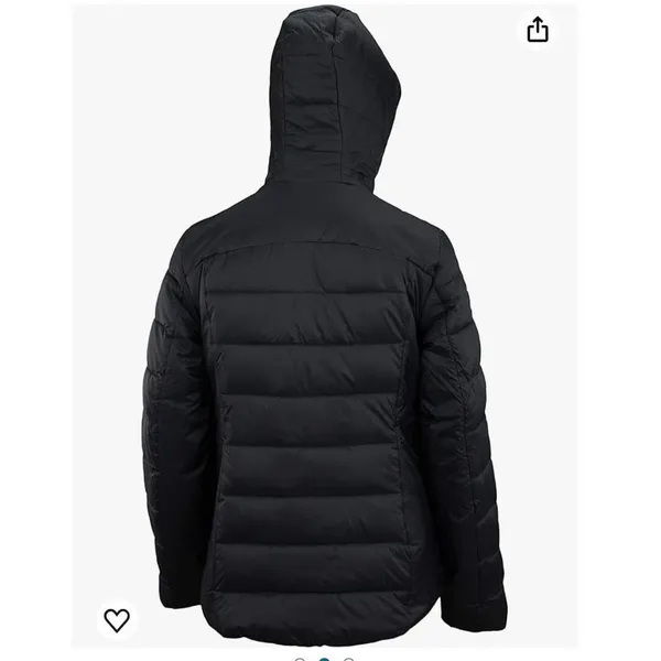 NWT Spyder Clara Puffer jacket Black Hooded Coat Woman size medium - Image 6