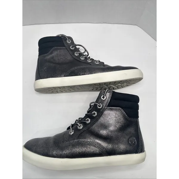 Timberland Dausette A1QIV Women’s 7.5 Black Metallic Leather Sneaker Boots - Image 9