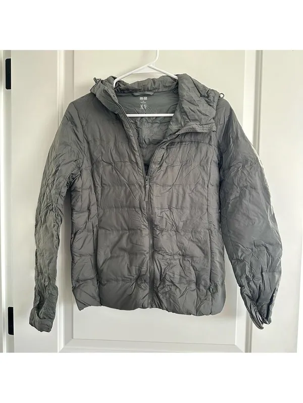 Uniqlo Ultra Light Down Zip Hooded Jacket DARK GREEN XS - Image 2