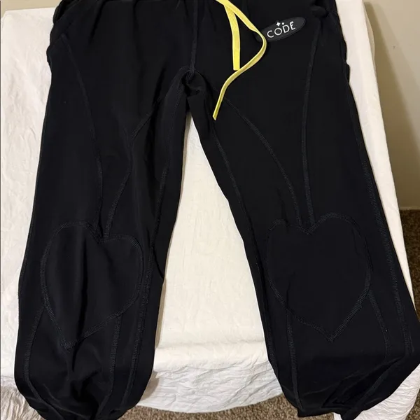 CODE Womens XS PIRATEX Power 3 Black Athletic Pants with Yellow Drawstring - Image 12