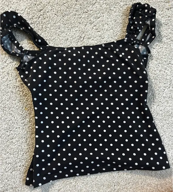 Cider black and white polka dot top - Image 3