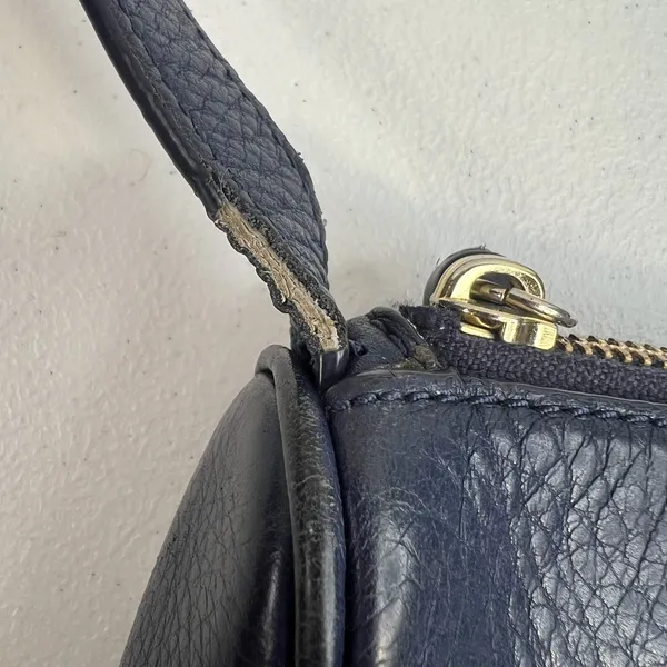 Kate Spade Lombard Street Cayli Crossbody Bag Navy Pebbled‎ Leather Purse READ - Image 5