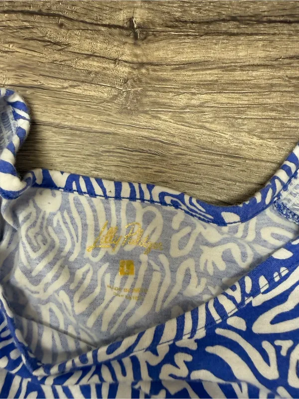 Lilly Pulitzer Rosen Dress‎ Martinique Blue Zee Bebe Zebra Prep size large - Image 2