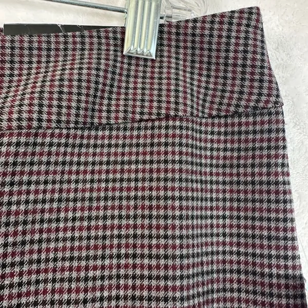 Nine West Skinny Dress Pants 16 Bordeaux Multi Houndstooth Plaid Suit Separates - Image 6