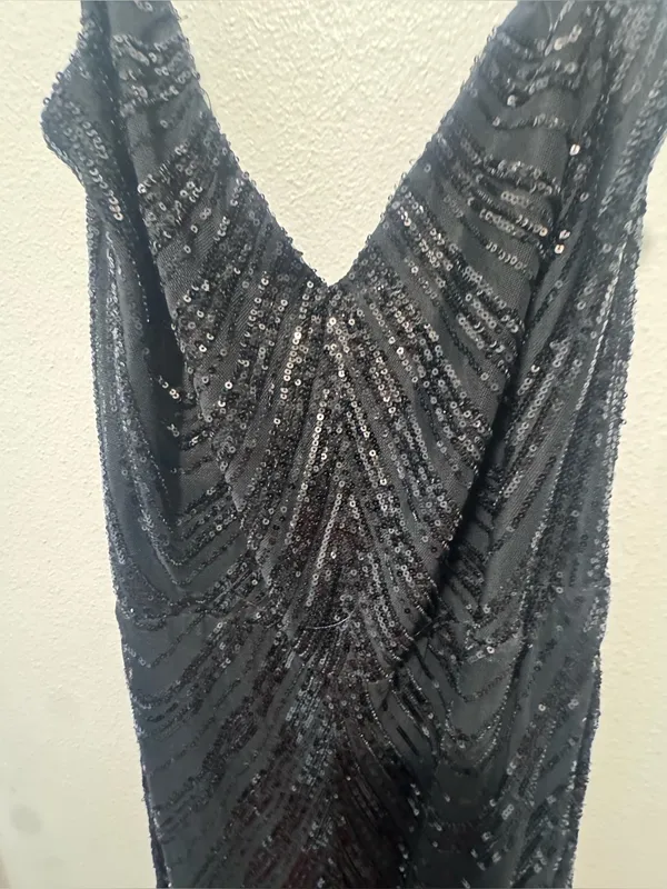 B Darlin Black Sequin Spaghetti-Strap Maxi Dress - Image 4