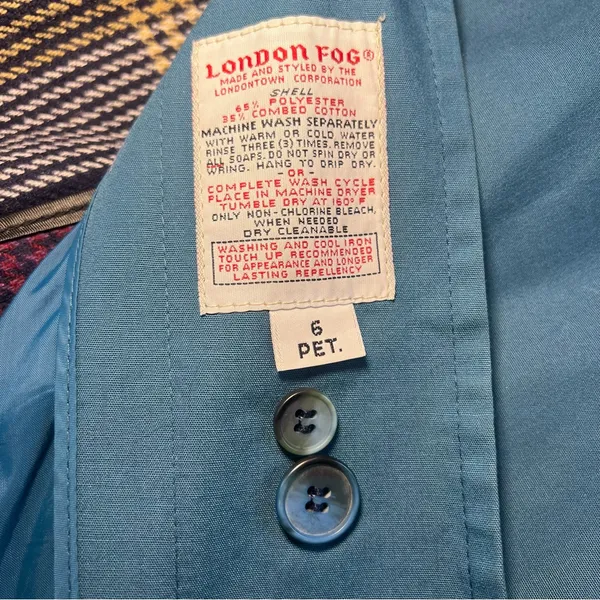 Vtg 70s London‎ Fog Women’s 6P Blue Trench Coat USA Removable Lining Petite Belt - Image 9