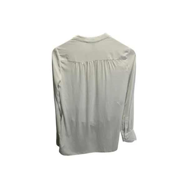 BCBGMaxAzria Jaklyn Draped Front Blouse‎ in Alabaster White Size XXS - Image 7