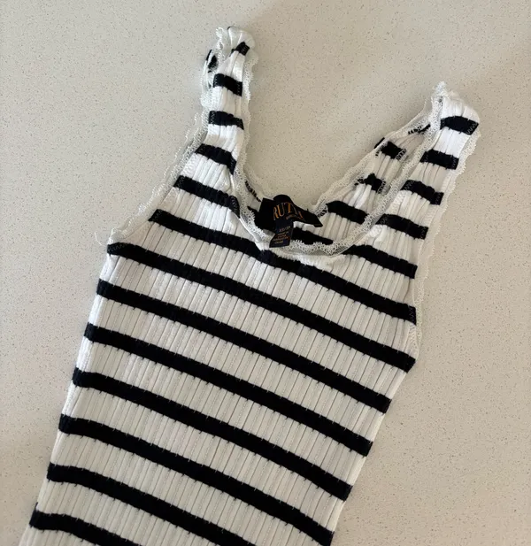 Truth NYC black and white striped tank - Image 2