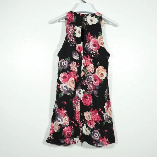 NWOT Lulus Casual Floral Mini Black Dress Size XS - Image 9