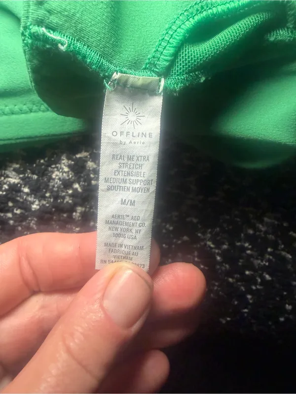 Offline x Aerie Real Me Xtra Stretch Med. Support Green Crop/ Sports Bra Medium - Image 9