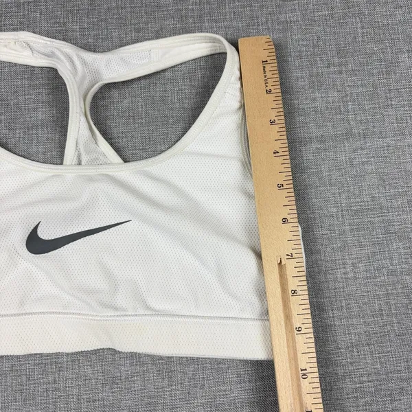 Nike Sports Bra‎ Womens S White Racerback Dri-FIT Mesh Wireless Breathable - Image 3