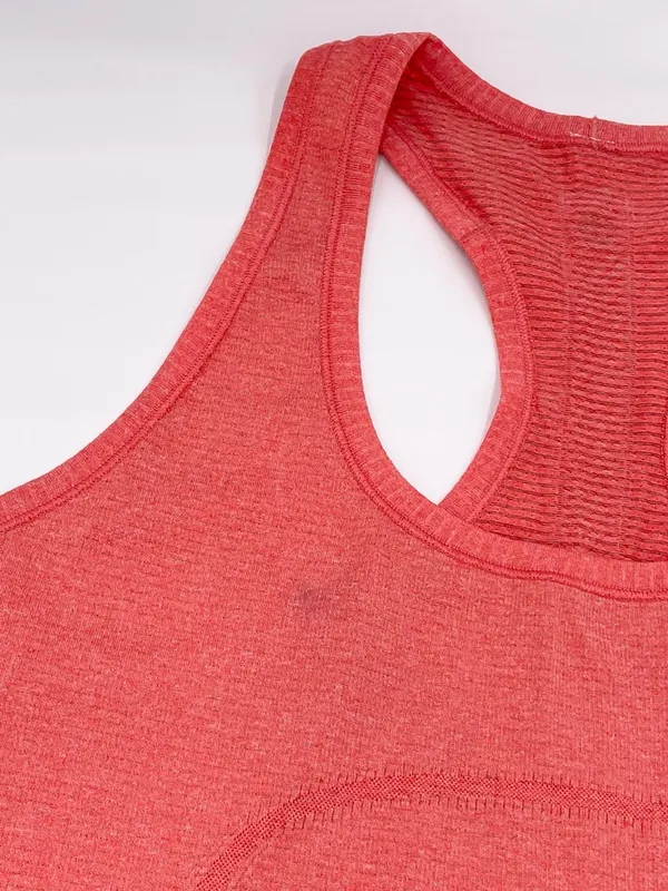 Lululemon Swiftly Tech Racerback Tank Top Size 12 Heathered Orange Coral Running - Image 4