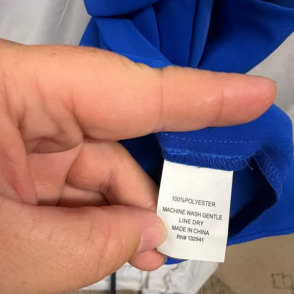 Amanda‎ Uprichard NEW $189 Women's Cobalt Blue Tie Wrap Mini Dress Sz Large - Image 9