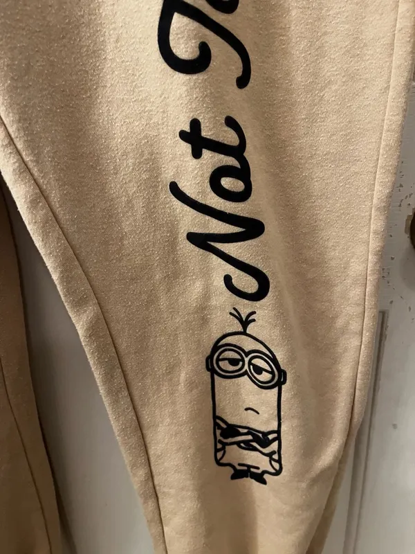 Minions Not Today Graphic Sweatpants Tan Size 3X - Image 4