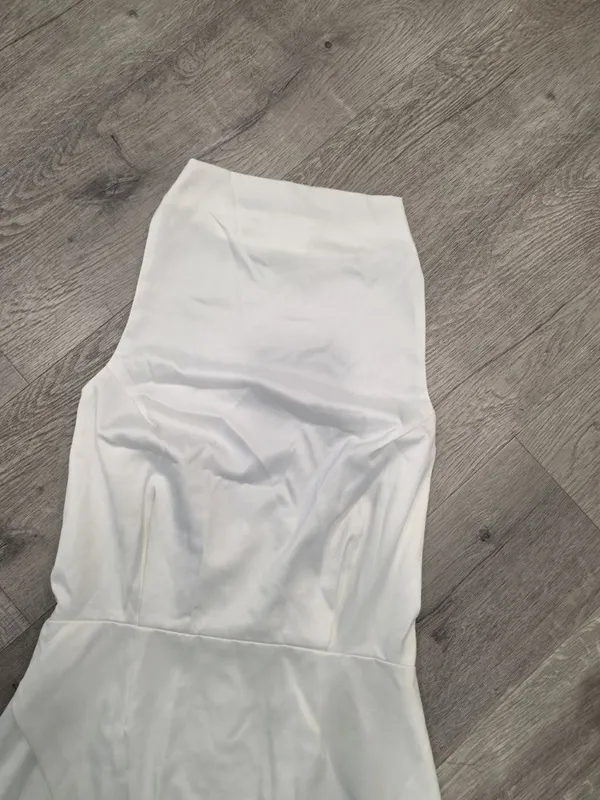 Elliatt White Asymmetrical Hem Cocktail Dress Medium wedding bridal sexy - Image 6