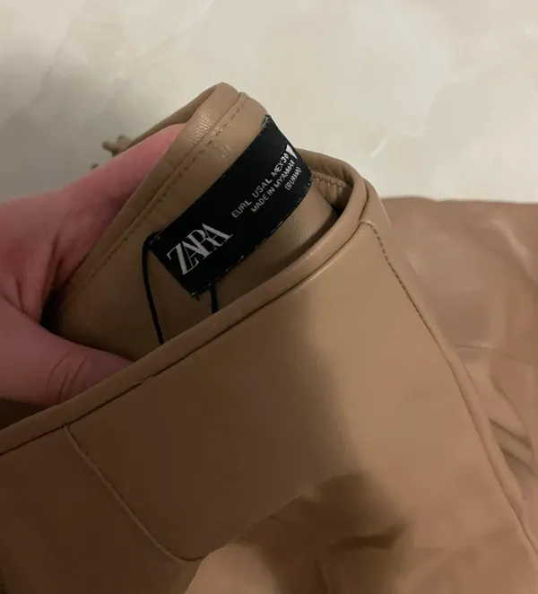 Beige Leather Pants - Image 3