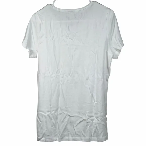 St. John’s Bay Women's Medium White Short Sleeve Crew Neck Essential Tee Shirt - Image 2